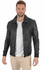 Men Genuine Leather Jacket MJ 50