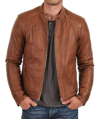 Men Lambskin Genuine Leather Jacket MJ 52