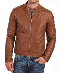 Men Lambskin Genuine Leather Jacket MJ 52