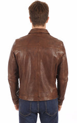 Men Genuine Leather Jacket MJ 52