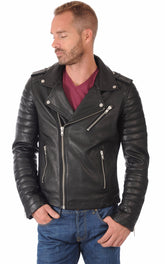 Men Genuine Leather Jacket MJ 53
