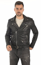Men Genuine Leather Jacket MJ 54
