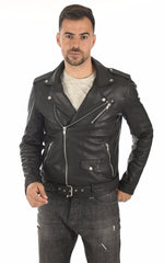 Men Genuine Leather Jacket MJ 54