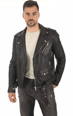 Men Genuine Leather Jacket MJ 54