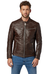 Men Genuine Leather Jacket MJ 55