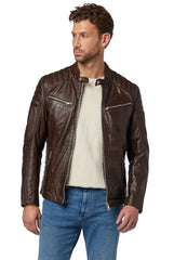 Men Genuine Leather Jacket MJ 55