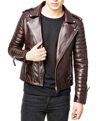 Men Lambskin Genuine Leather Jacket MJ 56
