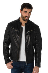 Men Genuine Leather Jacket MJ 56