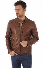 Men Genuine Leather Jacket MJ 57