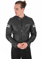 Men Genuine Leather Jacket MJ 58
