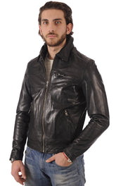 Men Genuine Leather Jacket MJ 59