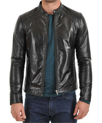 Men Lambskin Genuine Leather Jacket MJ 60