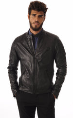 Men Genuine Leather Jacket MJ 61
