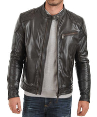 Men Lambskin Genuine Leather Jacket MJ 62