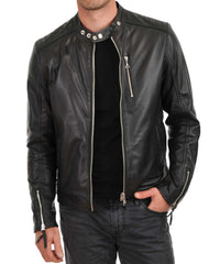 Men Lambskin Genuine Leather Jacket MJ 66