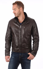 Men Genuine Leather Jacket MJ 68