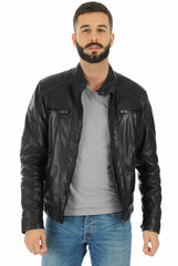 Men Genuine Leather Jacket MJ 69
