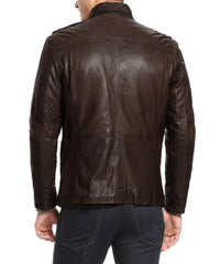 Men Lambskin Genuine Leather Jacket MJ 72