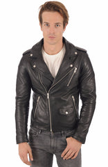 Men Genuine Leather Jacket MJ 73