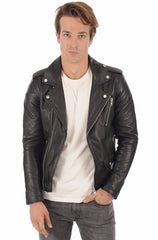 Men Genuine Leather Jacket MJ 73