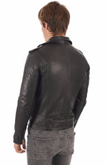 Men Genuine Leather Jacket MJ 73
