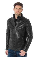 Men Genuine Leather Jacket MJ 74