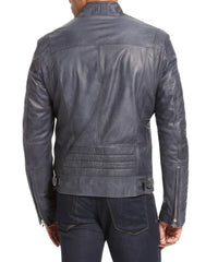 Men Lambskin Genuine Leather Jacket MJ 74