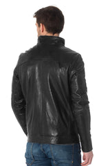 Men Genuine Leather Jacket MJ 74