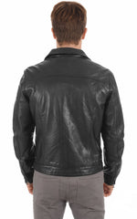 Men Genuine Leather Jacket MJ 75