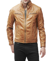 Men Lambskin Genuine Leather Jacket MJ 77