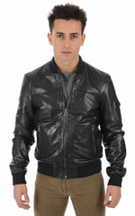 Men Genuine Leather Jacket MJ 80