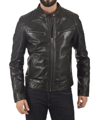 Men Lambskin Genuine Leather Jacket MJ 80