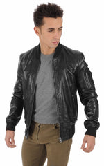 Men Genuine Leather Jacket MJ 80