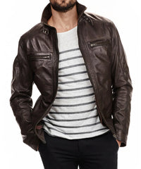 Men Lambskin Genuine Leather Jacket MJ 84