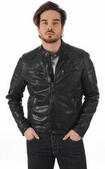 Men Genuine Leather Jacket MJ 86