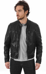 Men Genuine Leather Jacket MJ 86