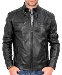 Men Lambskin Genuine Leather Jacket MJ 90