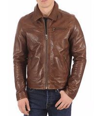 Men Lambskin Genuine Leather Jacket MJ 96