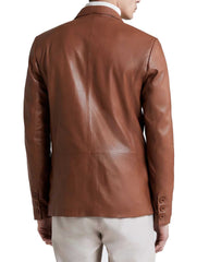 Men Genuine Leather Blazer Sport Coat 56