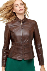 Women Genuine Leather Jacket WJ140 SkinOutfit