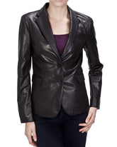 Women Genuine Leather Blazer Coat WB 01