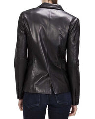 Women Genuine Leather Blazer Coat WB 01