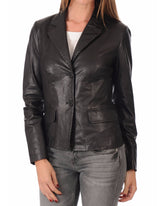 Women Genuine Leather Blazer Coat WB 04