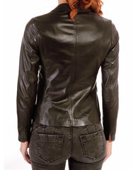Women Genuine Leather Blazer Coat WB 09