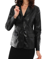 Women Genuine Leather Blazer Coat WB 10