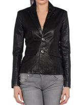 Women Genuine Leather Blazer Coat WB 11