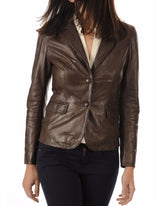 Women Genuine Leather Blazer Coat WB 15