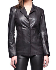 Women Genuine Leather Blazer Coat WB 17