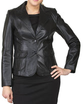 Women Genuine Leather Blazer Coat WB 18