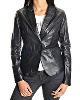 Women Genuine Leather Blazer Coat WB 28
